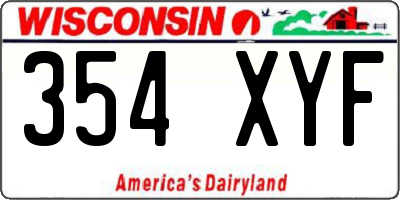 WI license plate 354XYF