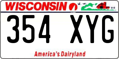 WI license plate 354XYG