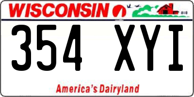 WI license plate 354XYI