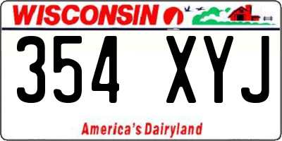 WI license plate 354XYJ