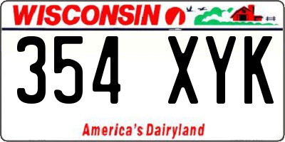 WI license plate 354XYK