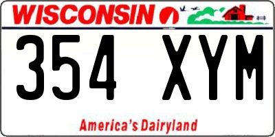 WI license plate 354XYM