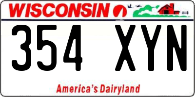 WI license plate 354XYN