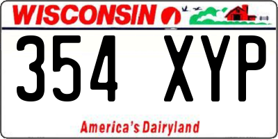 WI license plate 354XYP