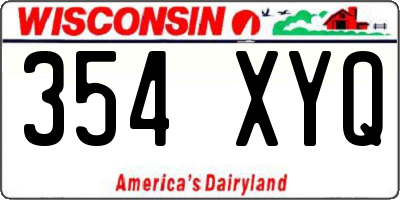 WI license plate 354XYQ