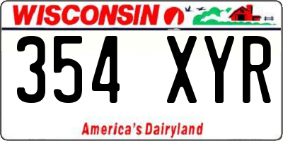 WI license plate 354XYR