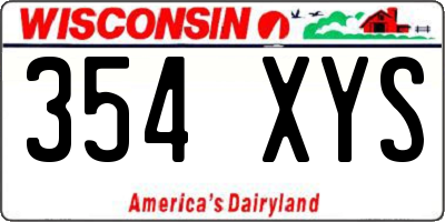 WI license plate 354XYS