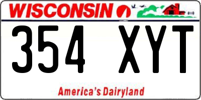 WI license plate 354XYT