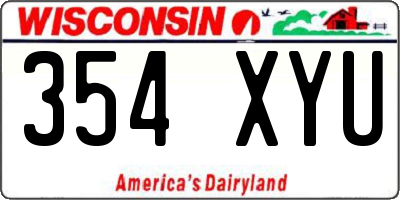 WI license plate 354XYU