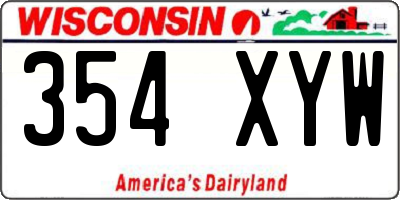 WI license plate 354XYW