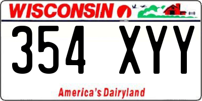WI license plate 354XYY