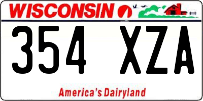 WI license plate 354XZA