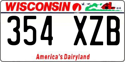 WI license plate 354XZB