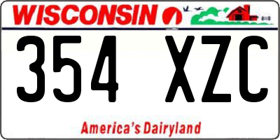 WI license plate 354XZC