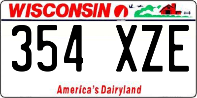 WI license plate 354XZE