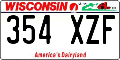 WI license plate 354XZF