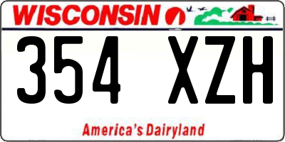 WI license plate 354XZH