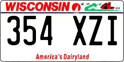 WI license plate 354XZI