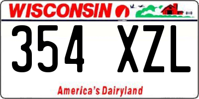 WI license plate 354XZL