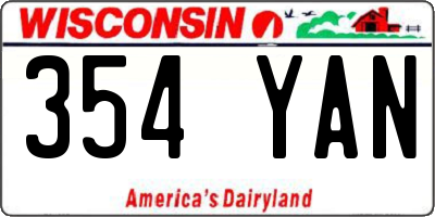 WI license plate 354YAN