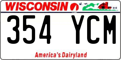 WI license plate 354YCM