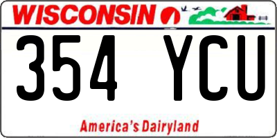 WI license plate 354YCU