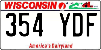 WI license plate 354YDF