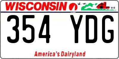 WI license plate 354YDG