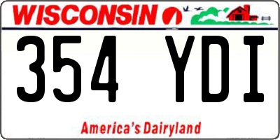 WI license plate 354YDI