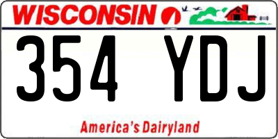 WI license plate 354YDJ