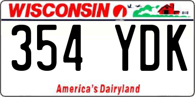 WI license plate 354YDK