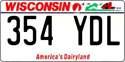 WI license plate 354YDL