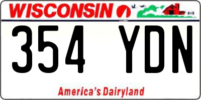 WI license plate 354YDN