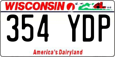 WI license plate 354YDP