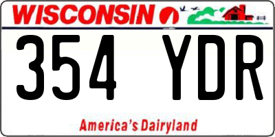 WI license plate 354YDR