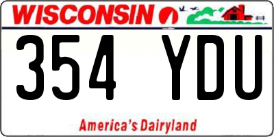 WI license plate 354YDU