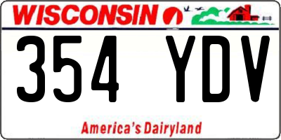 WI license plate 354YDV