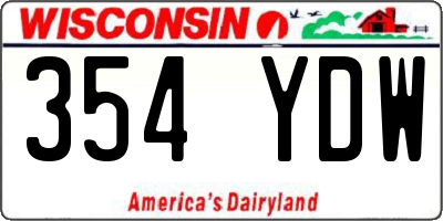 WI license plate 354YDW