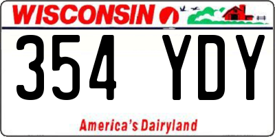 WI license plate 354YDY