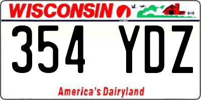 WI license plate 354YDZ