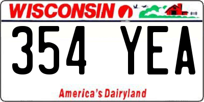 WI license plate 354YEA