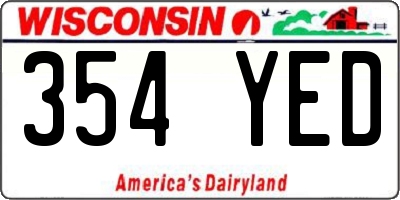 WI license plate 354YED