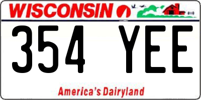 WI license plate 354YEE