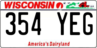 WI license plate 354YEG