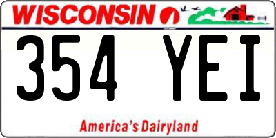 WI license plate 354YEI