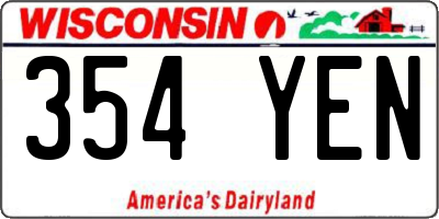 WI license plate 354YEN