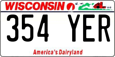WI license plate 354YER