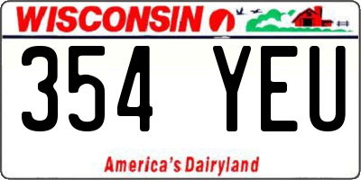 WI license plate 354YEU