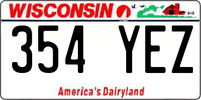 WI license plate 354YEZ