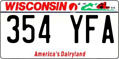 WI license plate 354YFA